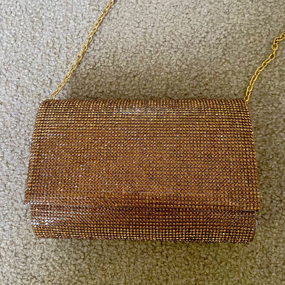 Gold sparkly crossbody bag